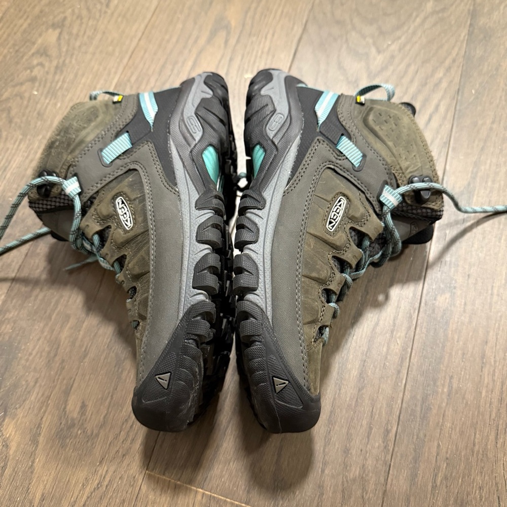 Keen Women's Targhee III Mid Waterproof Hiking Boot Grey-Green/Blue #1018159 EUC